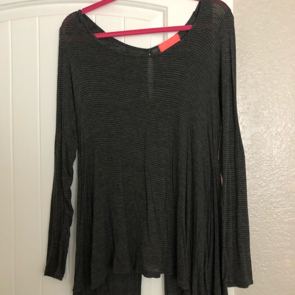 Black and grey pin striped long sleeve